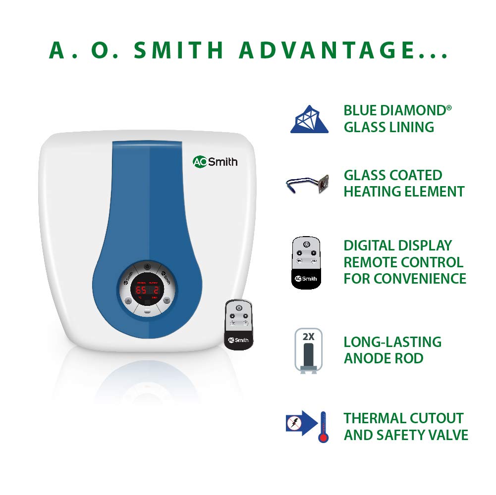 Buy AO Smith HSE-SES-15 15-Litre 2000-Watt Vertical Water Heater (Blue u0026  White) Online at Low Prices in India - Amazon.in