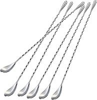 Vista 12 de BRIOUT 2 Piezas Cucharas de Bar, Agitador de Bebidas de Mango Largo de 12 Pulgadas, Cucharas de Mezcla de Cóctel de Bar de Acero Inoxidable con Negro