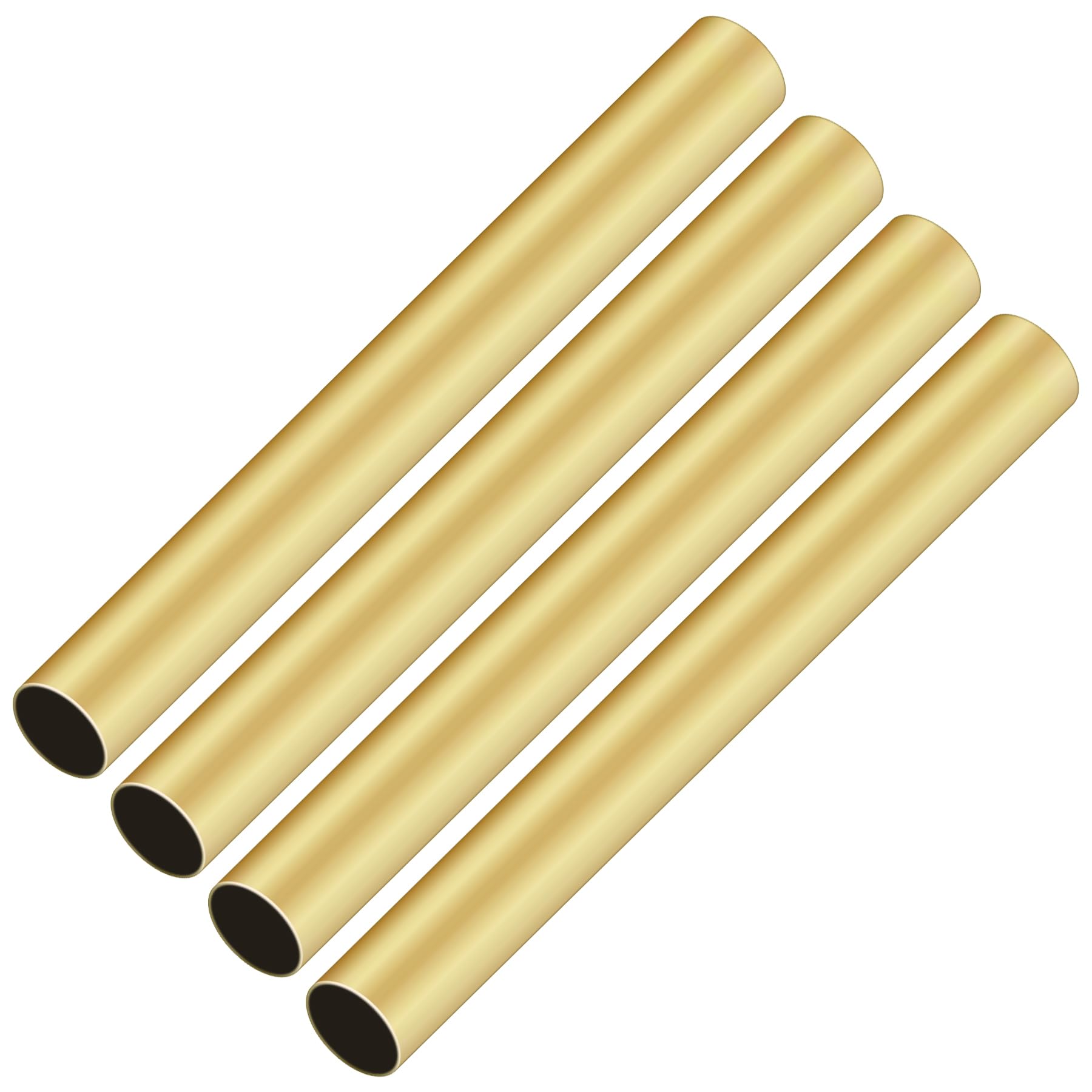iMeistek 4Pcs Brass Tube, 10mm OD x 0.2mm Wall Thickness 200mm Length Seamless Brass Round Tube for DIY Crafts