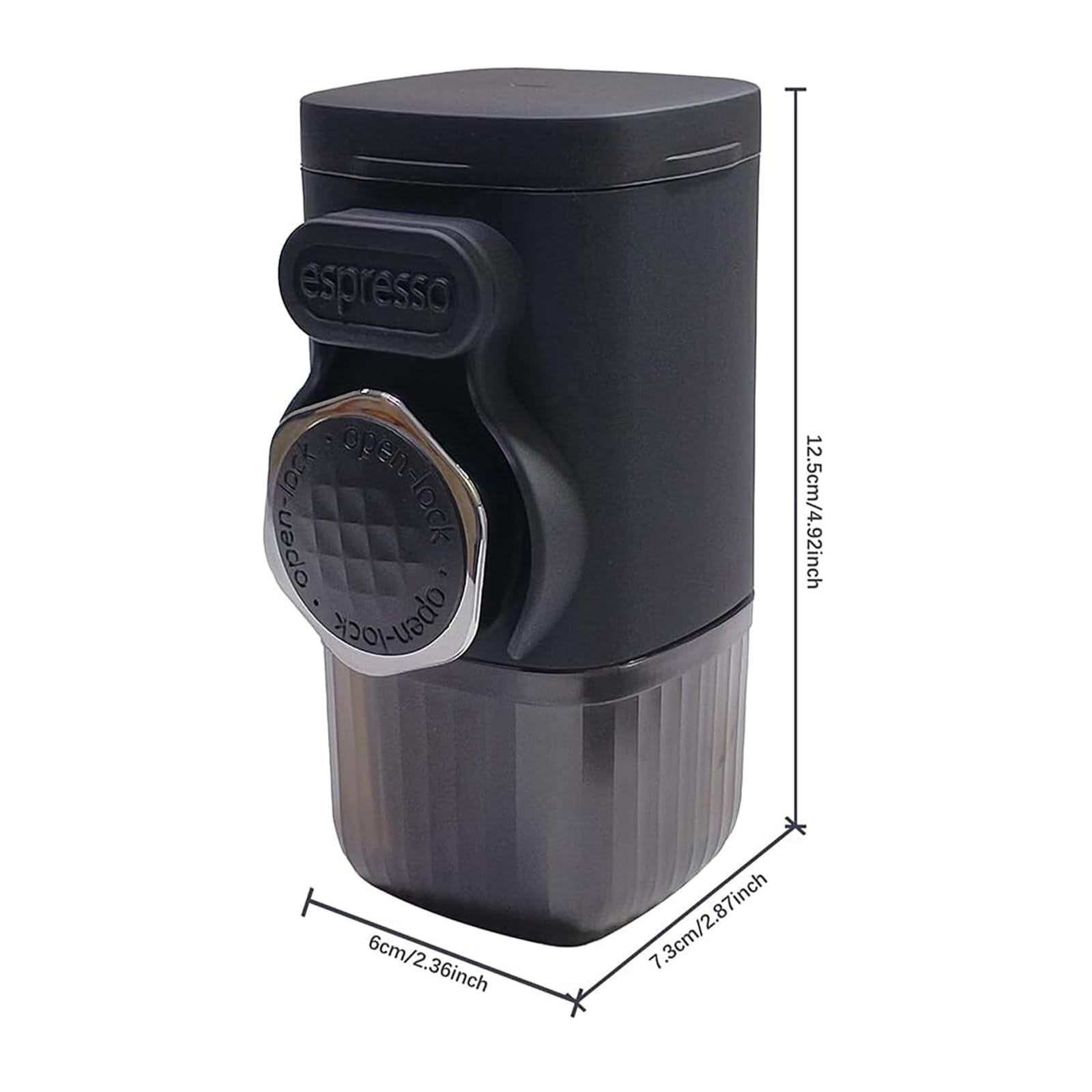 Macchina da caffè per cialde e fagioli macinati, macchina per espresso manuale con tazza inclusa, per preparare cialde da viaggio e pressa per caffè macinato