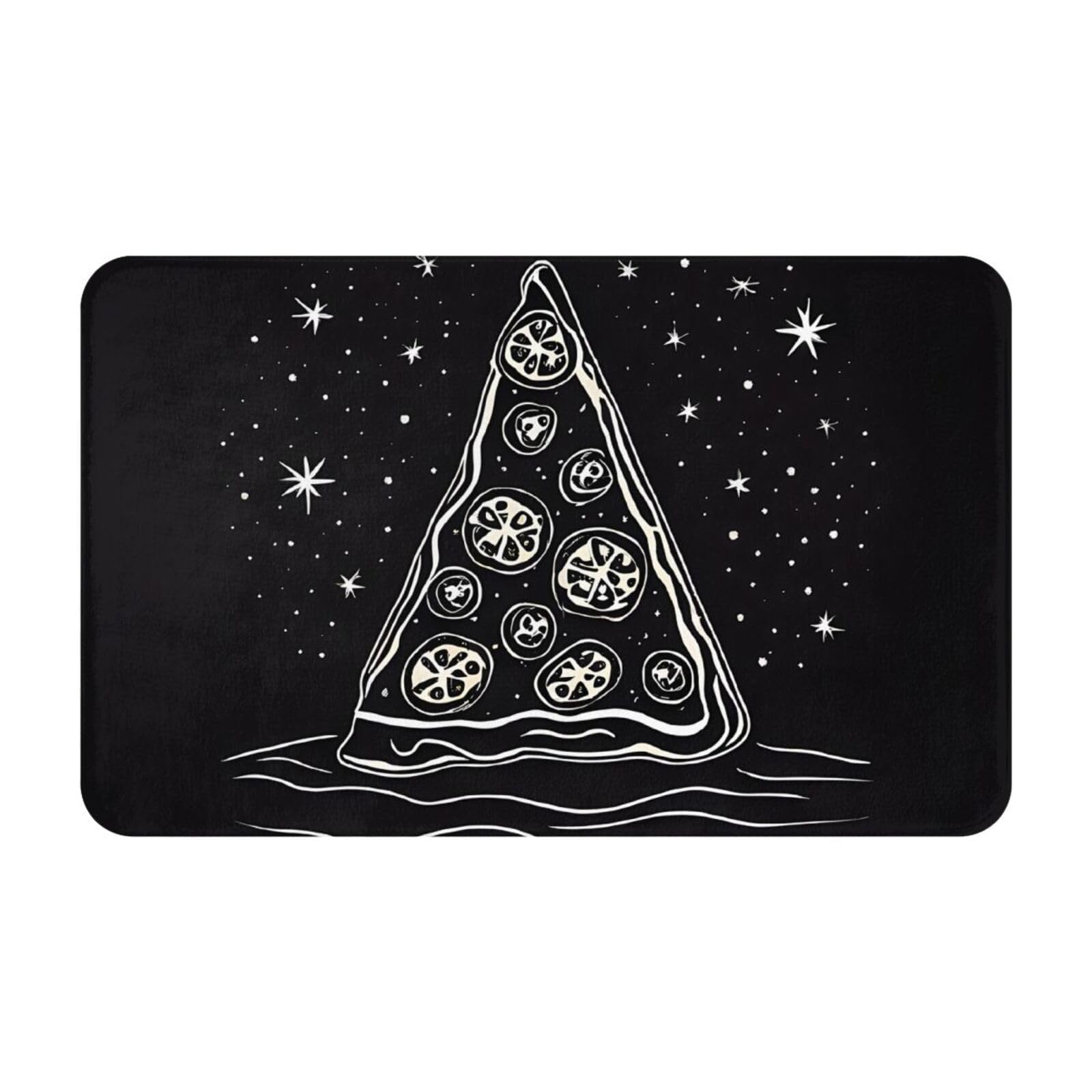 Pizza Constellation Print Living Room Bathroom Kitchen Anti Slip and Absorbent Carpet, Indoor Entrance Door Muddy Floor Mat, Ultra Soft Washable Carpet 21x31.5 Inches