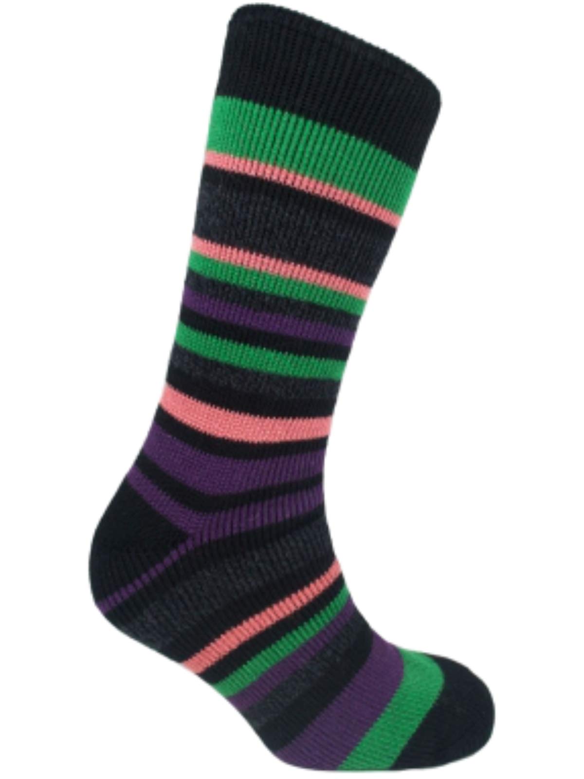 Socks By Heat Machine Women's Design 3 Stripe Extra Thick 2.3 Tog Rated Brushed Insulated Thermal Socks By Heat Machine™ / Uk 4-8 Eur 37-41 (Design 3)