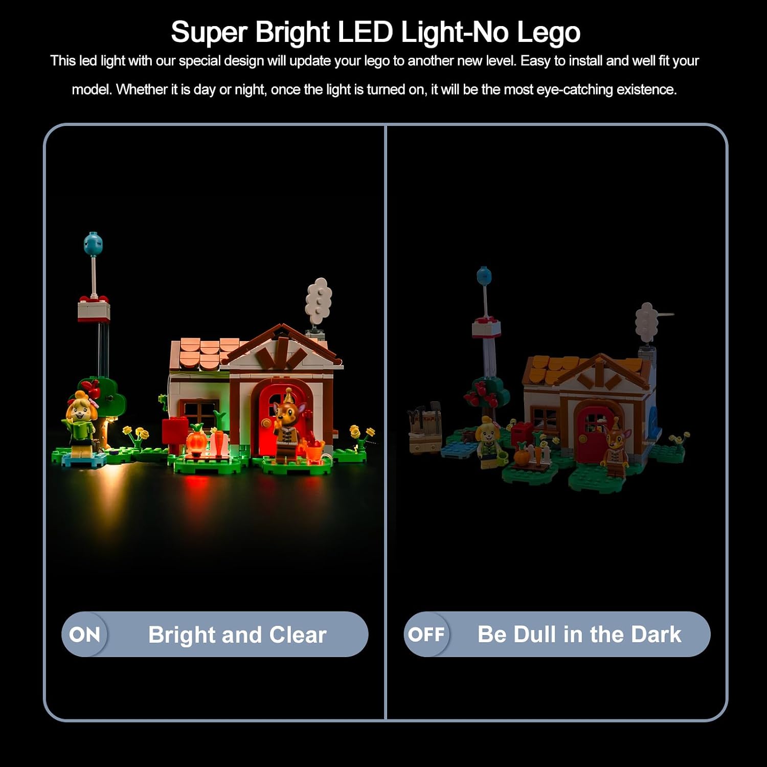 BrickBling LED Light Kit Compatible with Lego Animal Crossing Isabelle’s House Visit, Creative Lighting Compatible with Lego 77049-No Model
