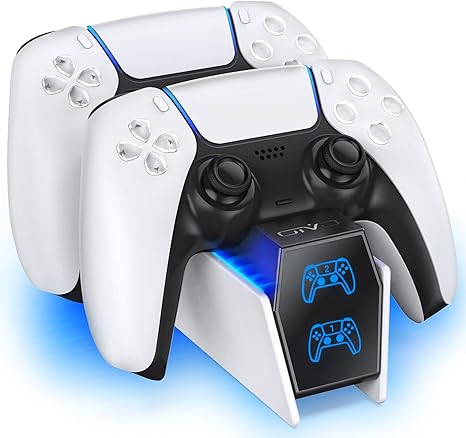 OIVO PS5 Controller Charger, 2H Fast Charger with 2 Cable Types, PS5 Charging Station for PlayStation 5 Controllers P4 Interactive Figure