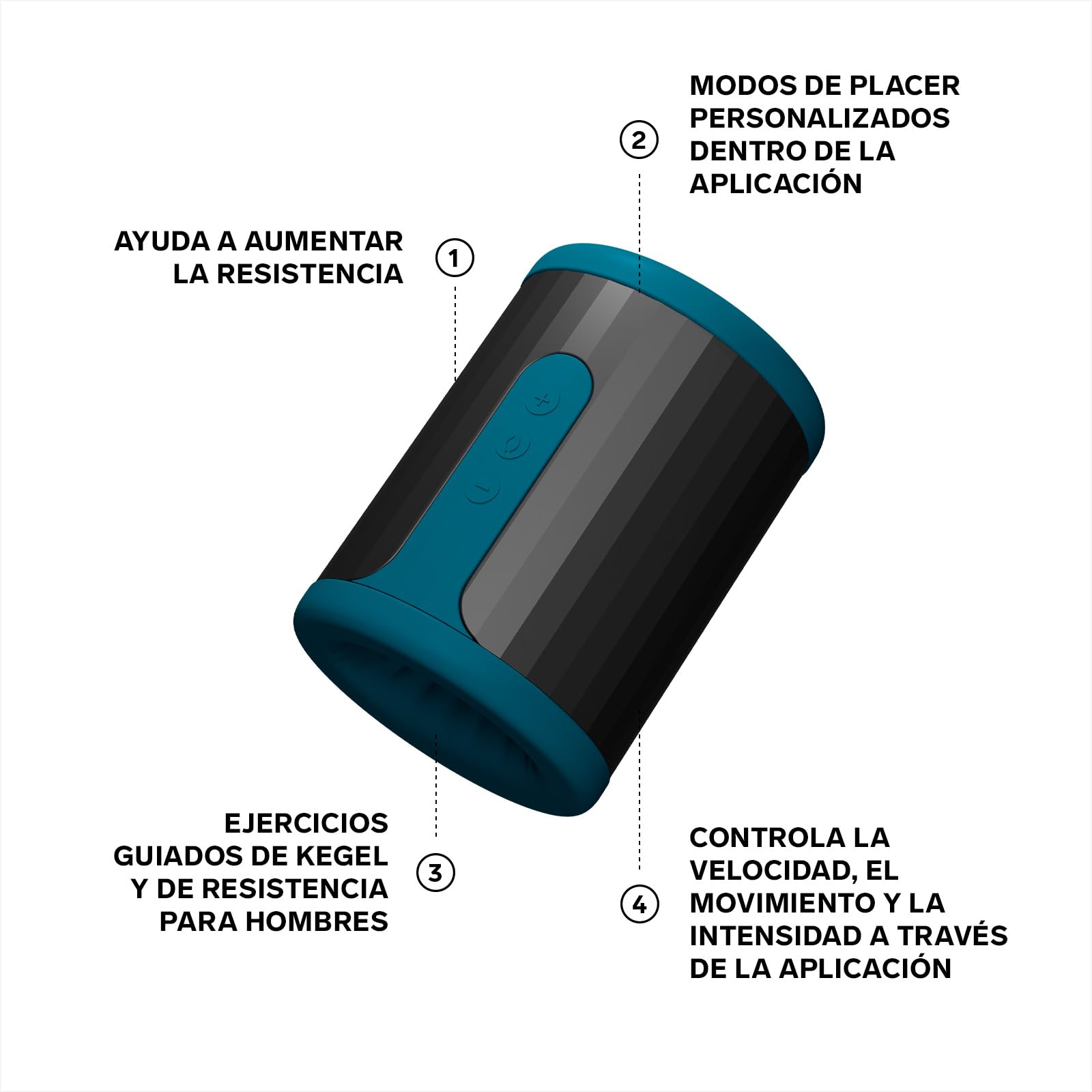 LELO F2S, Masturbador y Entrenador de Resistencia Masculino con Aplicación por Bluetooth, 14 Modos de Placer y un Modo Interactivo con IA, Masturbador Masculino, Juguetes Sexuales (Teal)