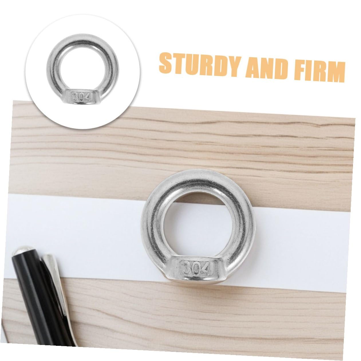Ciieeo 8pcs M8 304 Stainless Steel Lifting Eye Nuts Heavy Duty Threaded Eye Nut Fasteners Marine Rigging Hardware for Hoisting and Chain Applications