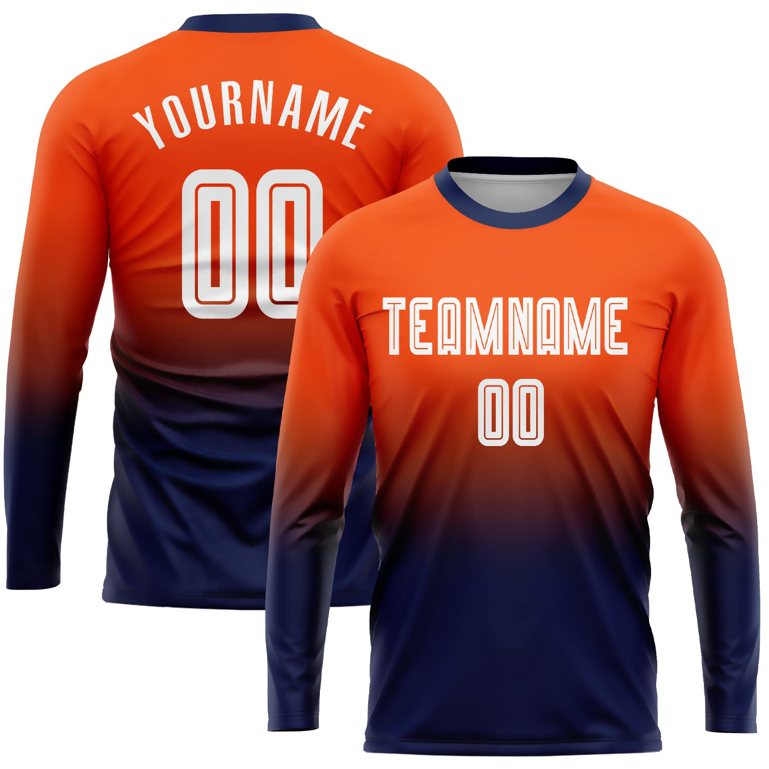 Custom Soccer Jerseys Long Sleeve Shirts and Short Printed Name and Number Personalized Team Jerseys