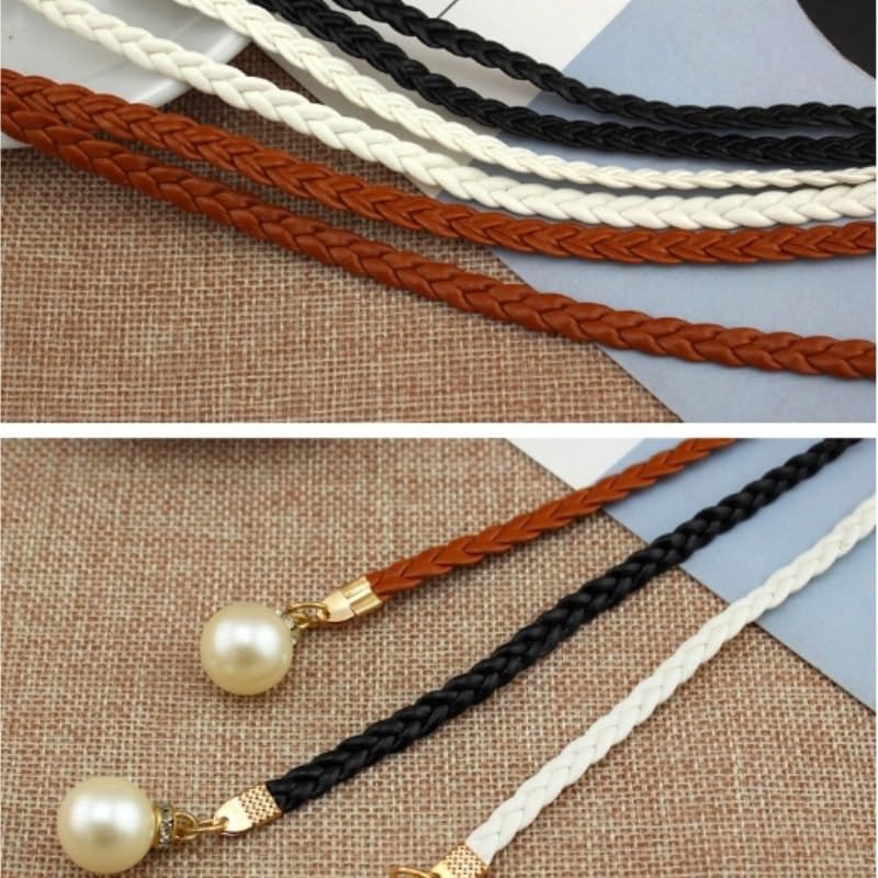 Women's Knotted Waist Chain Dress Braided Waist Rope Women's Decorative Pearl Belt3