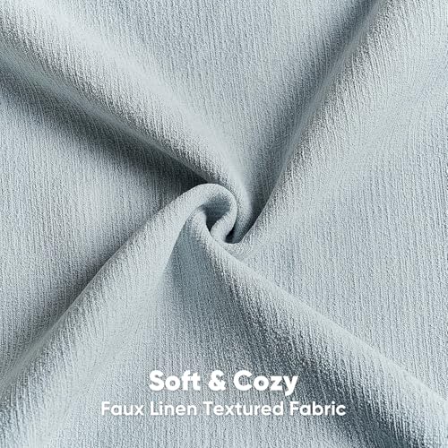 FUTEI Dusty Blue Chenille Decorative Throw Pillow Covers 26x26 Inch Set of 2,Soft Cozy Faux Linen Textured Euro Pillow Shams,Farmhouse Home Decor for Couch Living Room