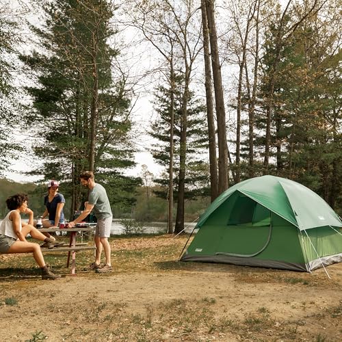 Image of Coleman Sundome Camping Tent with Rainfly, 2 /3 /4 /6 Person Tent Sets Up in 10 Mins, Weatherproof Shelter for Camping, Festivals, Backyard, Sleepovers, & More