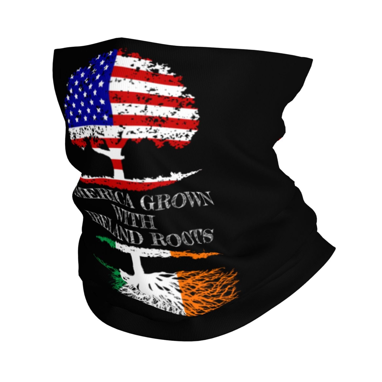Ireland Irish Irishman Roots and America Grown Tree Neck Gaiter Face Mask for Men Women UV Protection Seamless Face Shield Cool Breathable Running Headbands Bandana