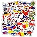 Produktbild BLOUR 50pcs National Flags Aufkleber Spielzeug für Kinder Länder Karte Reise Aufkleber DIY Scrapbooking Koffer Laptop Laptop Auto Motorrad F5