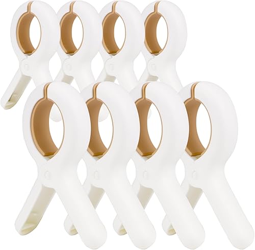 Paquete de 8 clips para toallas de playa, clips para sillas de playa en crucero, tamaño gigante, pasadores de ropa resistentes para sillas de