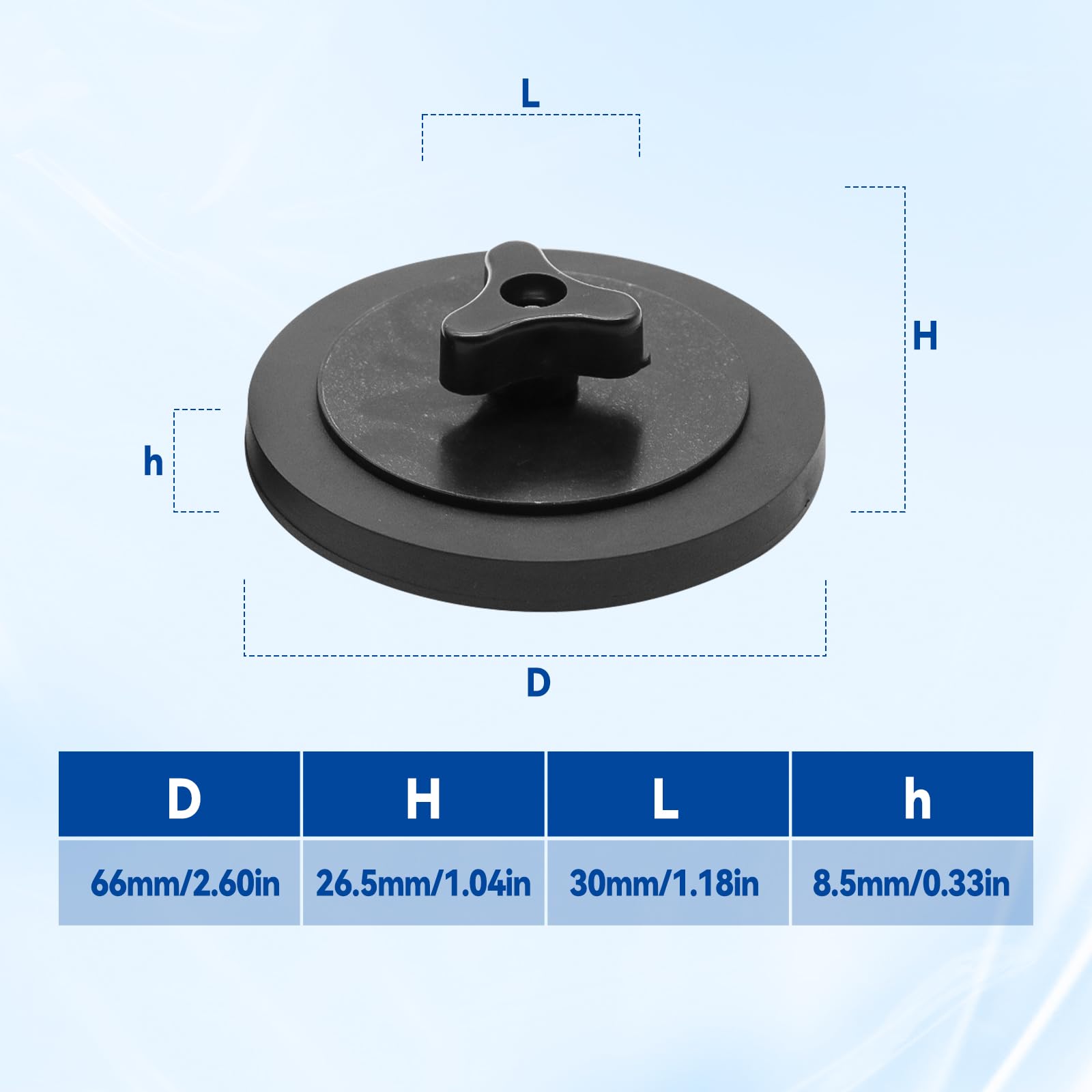 Imanes recubiertos de goma, 10 imanes de montaje de neodimio antiarañazos con tornillo macho M6 y tuercas, soporte magnético redondo desmontable con revestimiento de plástico fuerte (66 mm)