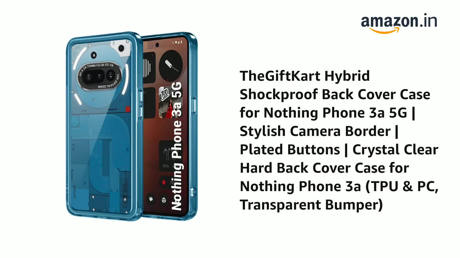 TheGiftKart Hybrid Shockproof Back Cover Case for Nothing Phone 3a