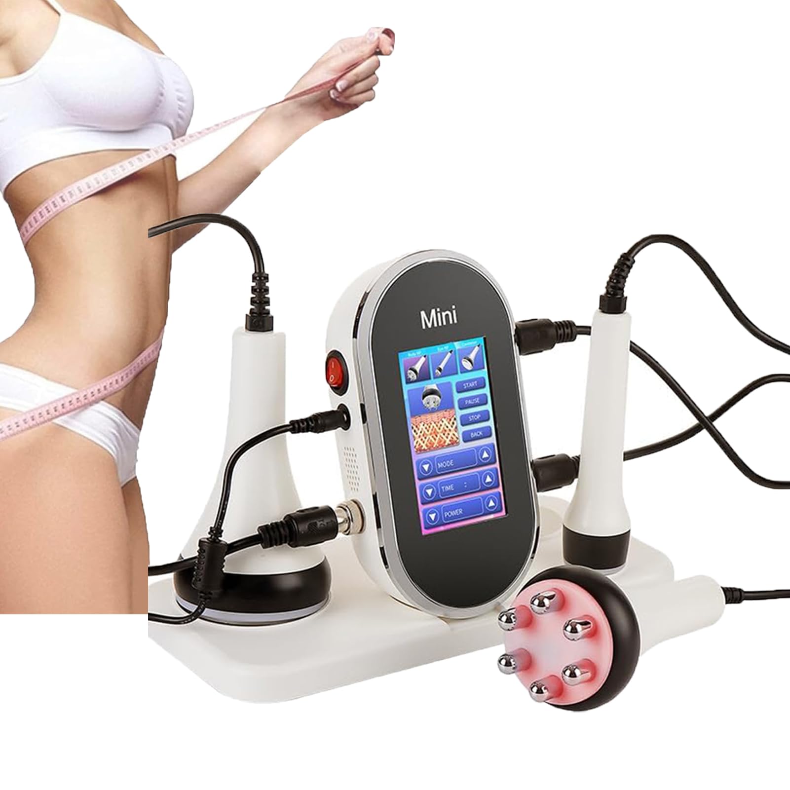 JIANGYUXINLI 3 in 1 Cavitation Machine,RF 40K Cavitation Ultrasound Convenient for Home Use,Multifunctional Beauty Machine Body Massager,for Face, Abdomen, Buttocks and Thighs