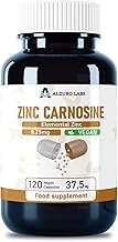 Alzuro Labs Zinc Carnosine 37,5 mg – 120 Gélules Véganes | Complément Haute Concentration | Testé par Laboratoire Indépendant | GMP | Sans Gluten & Sans OGM