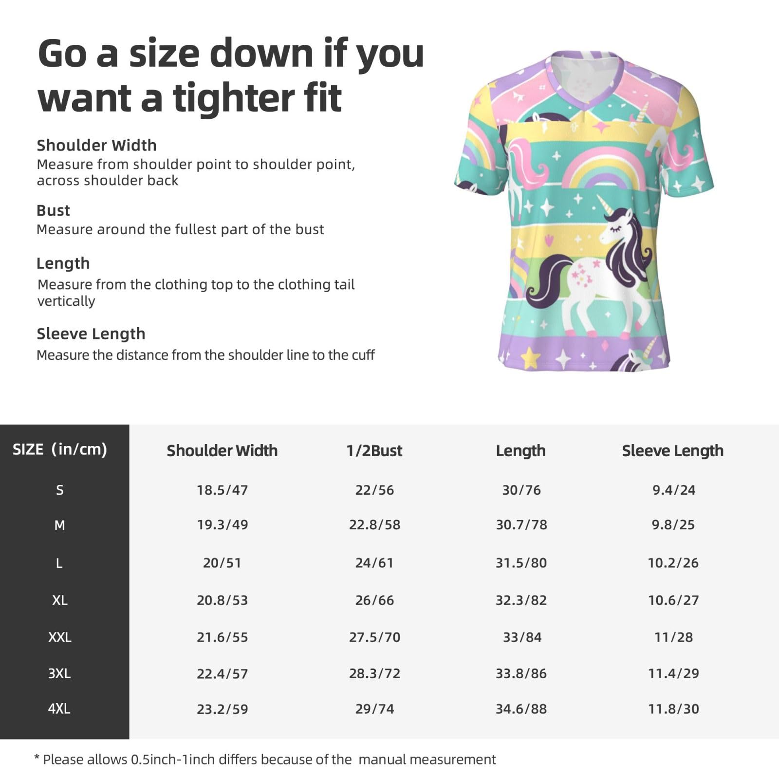 Stylish Athletic Sports Jersey One-Horned-Horse-Rainbow-Stars Men's Rugby Jersey Medium