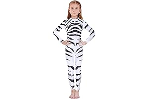 RAISEVERN Girls Skeleton Costume Kids Halloween Cosplay Jumpsuit Bodysuit 3D Graphic Costumes Size 5-14 Years