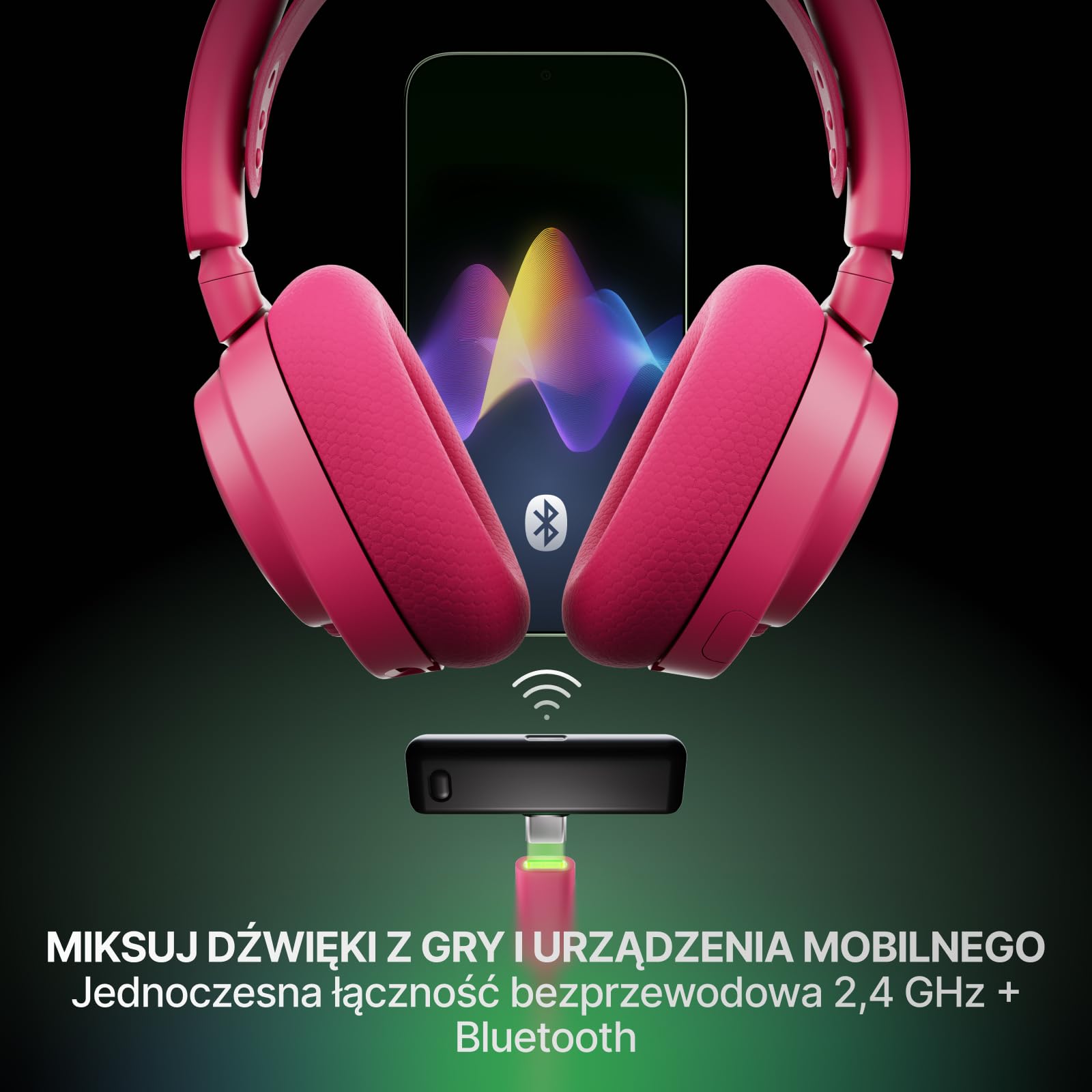 SteelSeries Arctis Nova 7X Wireless Gen 2 do gier -sterowanie aplikacją w czasie rzeczywistym - 50H + -przetworniki magnetyczne z magnesem neodymowym -miks 2,4 GHz/Bluetooth-Xbox,PS5,Switch 1/2,mobile