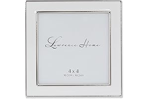 Lawrence Frames Metal and Enamel Picture Frame in White, 4x4