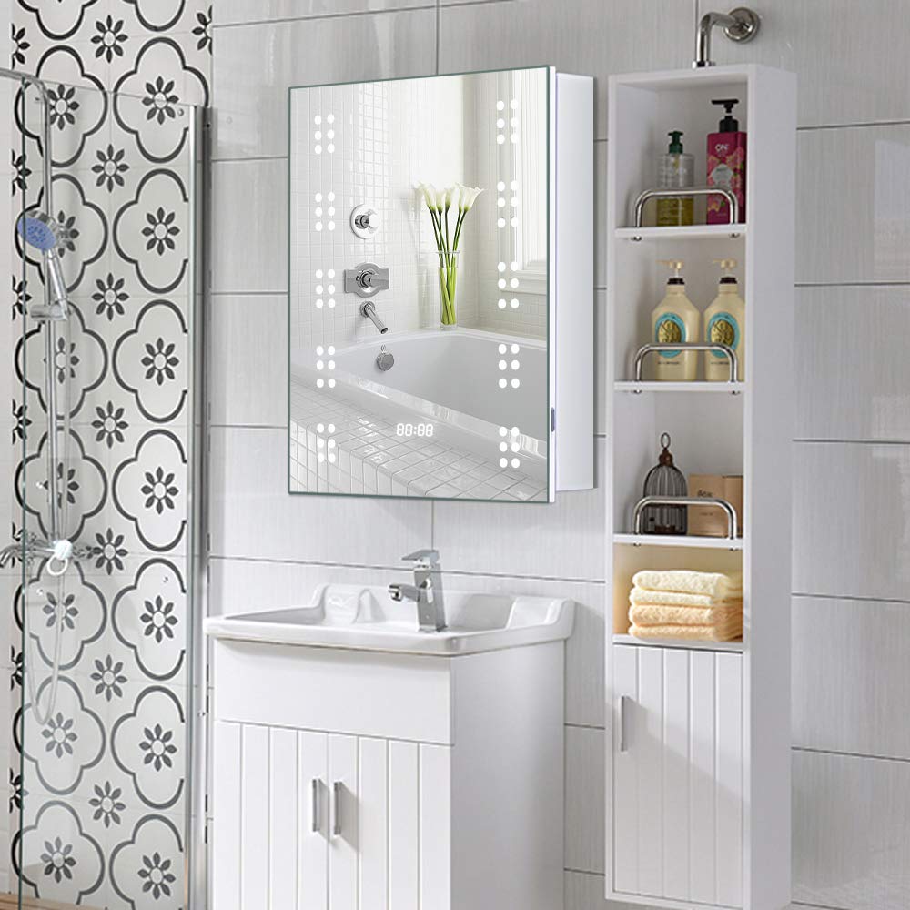 Warmiehomy Modern Illuminated Bathroom Mirror 60 LED Bathroom