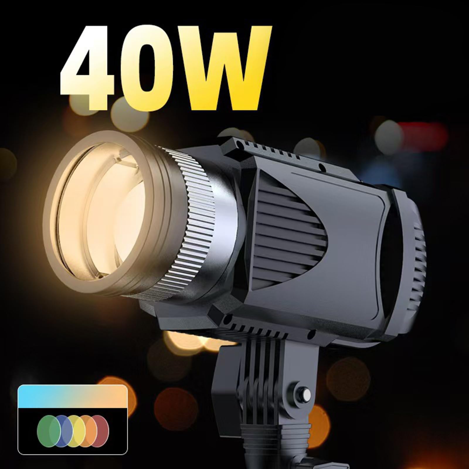 Potente juego de luces LED de estudio de 40 W para transmisión en vivo profesional y fotografía con temperatura de color ajustable