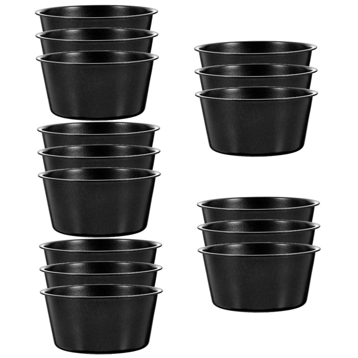 Ciieeo 5 Sätze Runde Muffinform Teilig Aus Kohlenstoffstahl Antihaft Backform Für Pudding Muffins Und Kuchen Für Desserts Und Kreative Backprojekte 3 Stück * 5