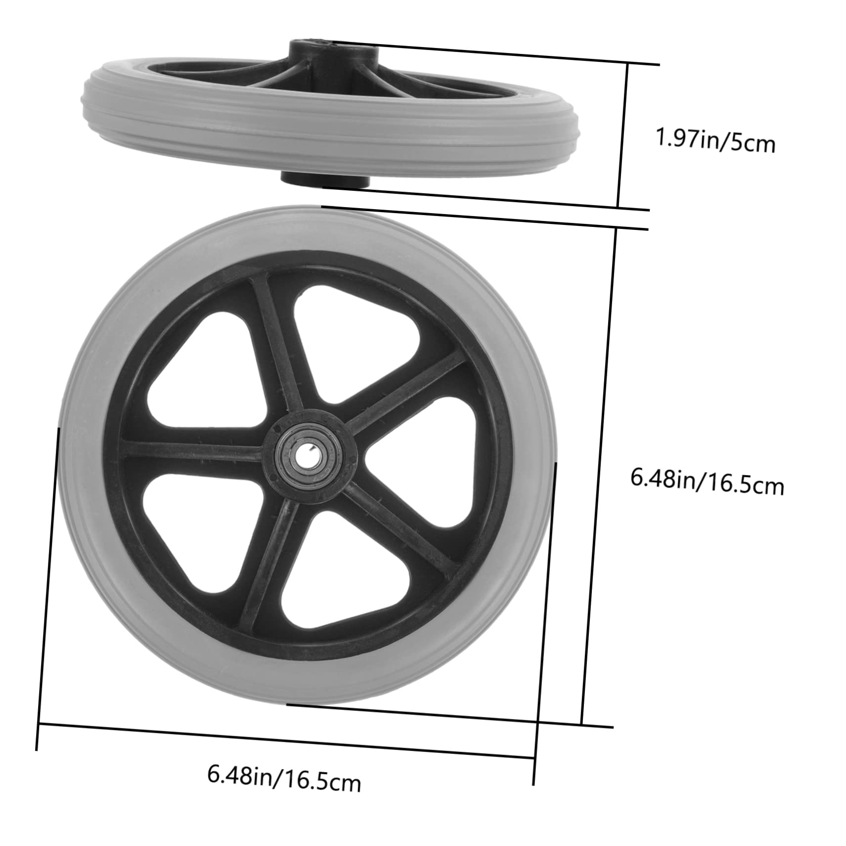 FOMIYES Wheelchair Accessory Front Wheel Replacement 7 Inches Real Tire Anti-wear Multipurpose