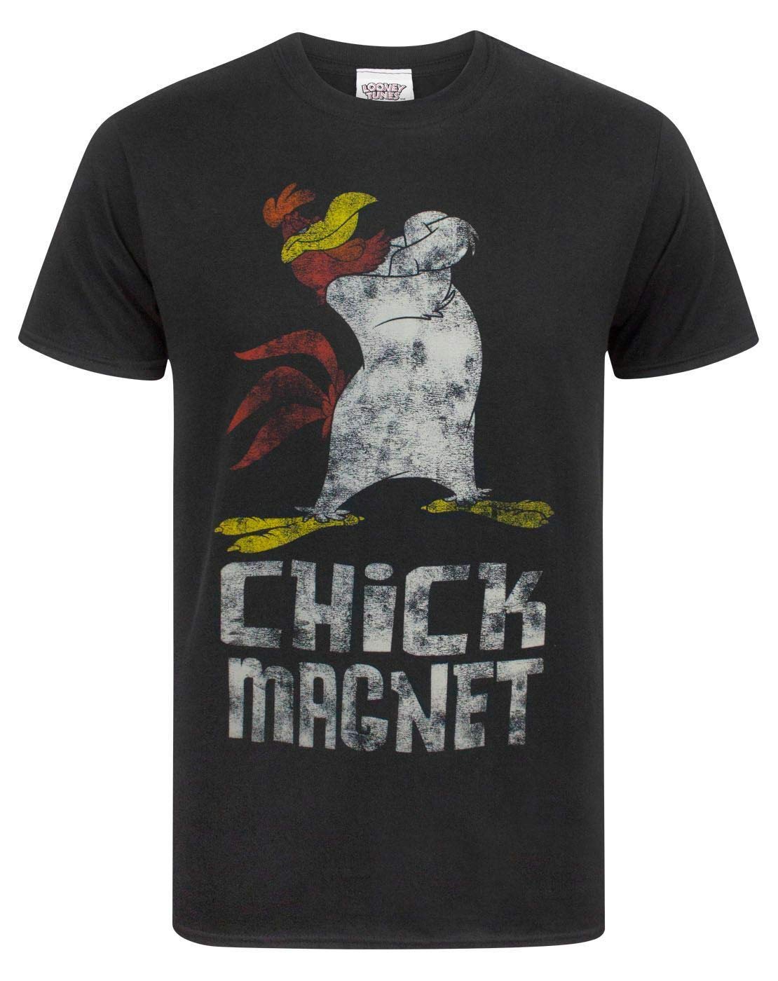 Vanilla Underground Men's Black Looney Tunes Foghorn Leghorn Short Sleeved T-Shirt - Medium