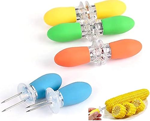 Aeyistry 8 piezas de acero inoxidable barbacoa maíz titulares multifunción para maíz en la mazorca acero inoxidable barbacoa herramientas