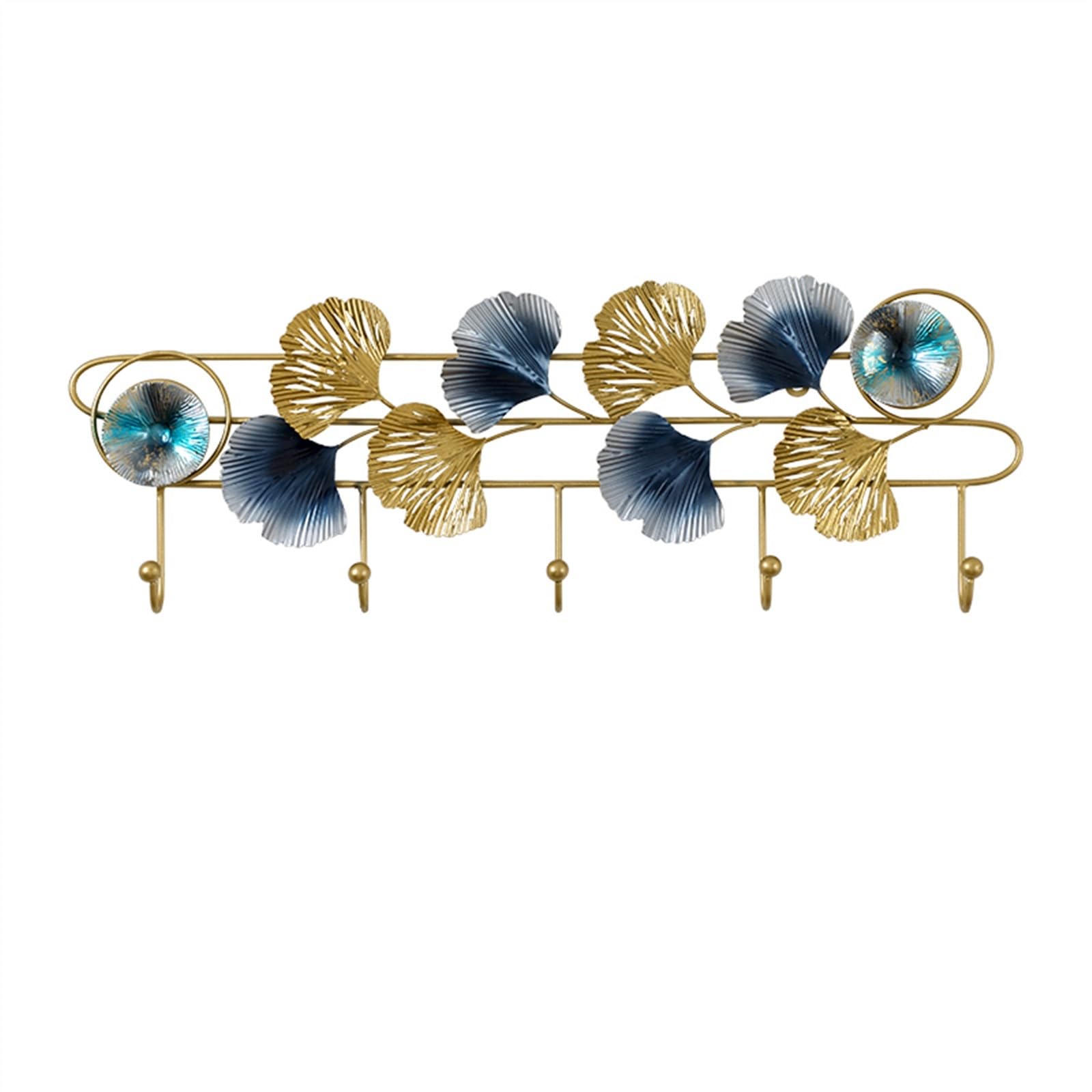 Yqinqin83b One Color Coat Hangers Wall Mounted Clothes Storage Rack Metal Ginkgo Leaf Hooks Entryway Living Room Bedroom Trial Racks For Bedroom