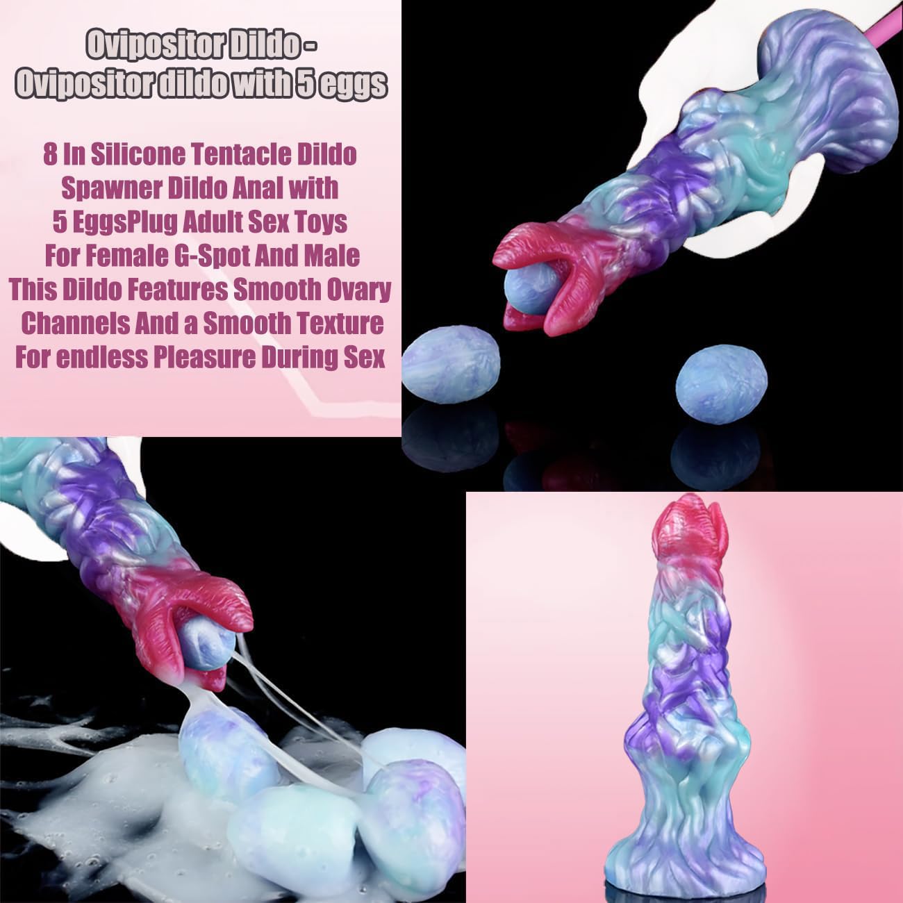Amazon.com: Fantasy Ovipositor Egg-Laying Silicone Dildo with 5 Detachable Eggs, Suction Cup Anal Plug for Pegging & Roleplay Super Soft, Textured Design (8in Total Length, Body-Safe) : Health & Household Amazon.com: Fantasy Ovipositor Egg-Laying Silicone Dildo with 5 Detachable Eggs, Suction Cup Anal Plug for Pegging & Roleplay Super Soft, Textured Design (8in Total Length, Body-Safe) : Health & Household