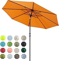Vista 20 de Tempera 9 FT Patio Market Outdoor Table Umbrella with Auto Tilt and Crank, Large Sun Umbrella with Sturdy Pole & Fade Resistant Canopy, Easy to Set