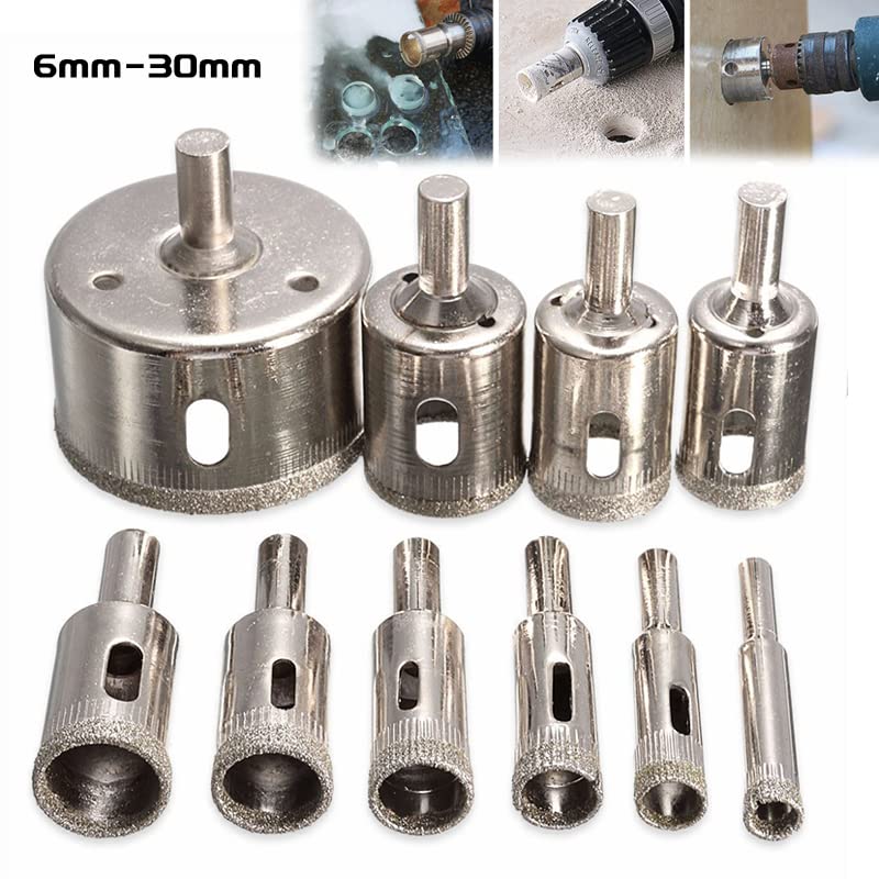 NUSHKI 10 piezas brocas para vidrio y cerámica 6-30mm miniatura 3