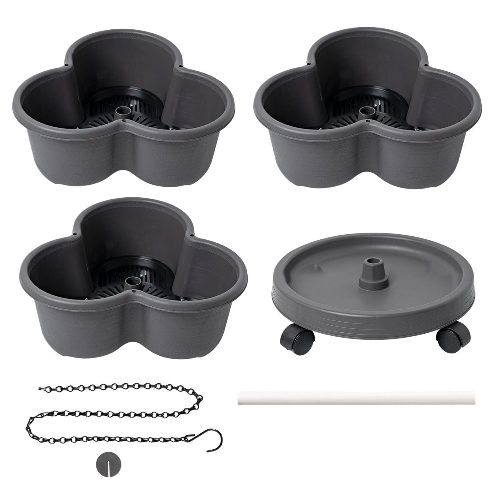 Jardinière verticale à pots empilables avec roues pour légumes sur balcon et terrasse