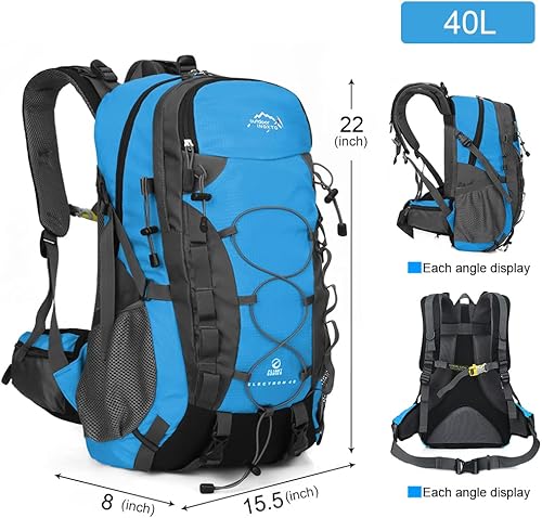 Miniatura 4 de INOXTO Mochila de senderismo ligera 35L40L Mochila de senderismo con cubierta impermeable para viajes Camping al aire libre Hombres y mujeres
