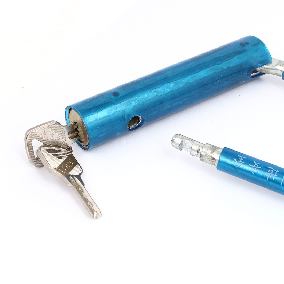 Aexit Motorbike Bicycle Bike Locks Blue Plastic Coated Steel U Shaped Security U-Locks Lock 205mmx125mm