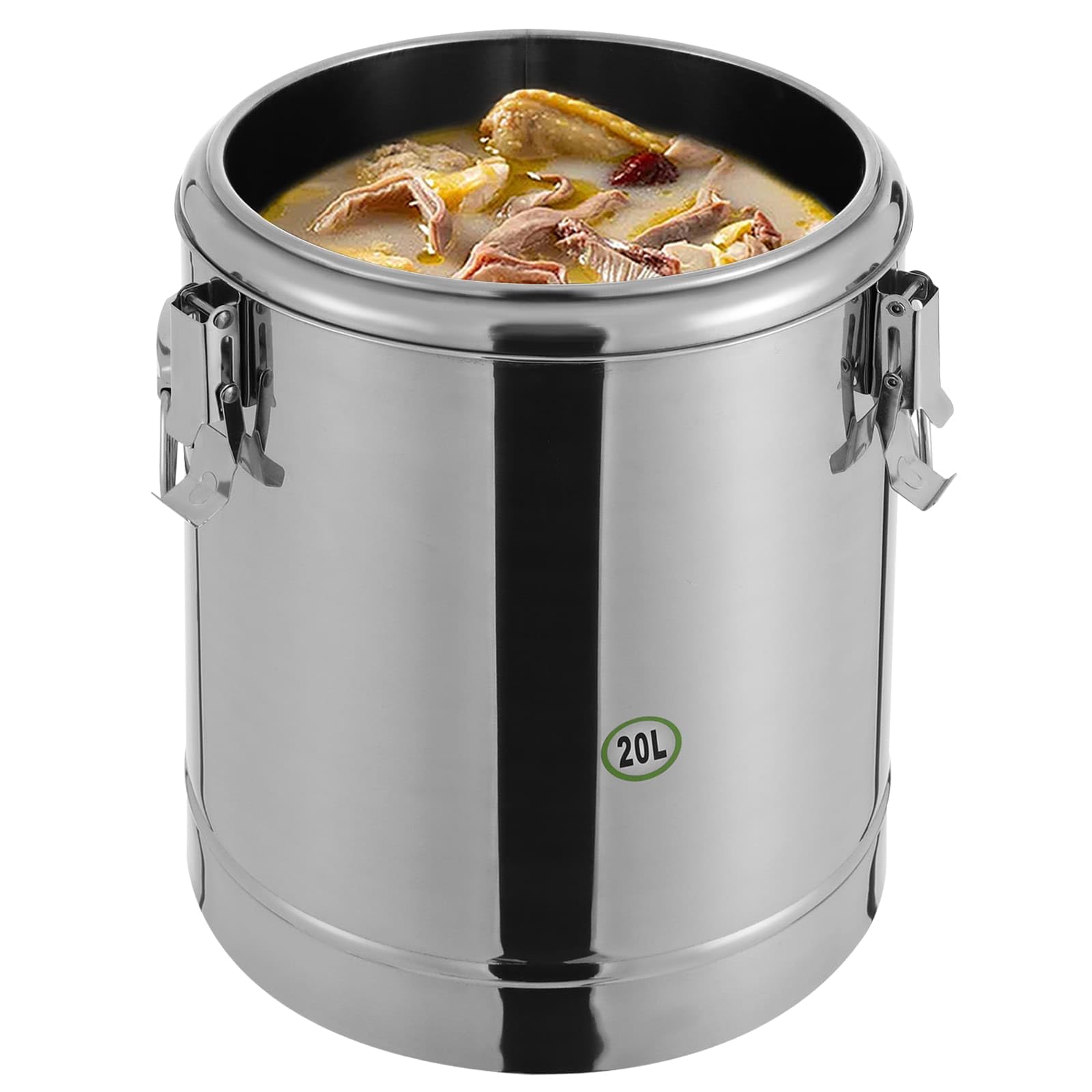 Costernatore alimentare isotermica in acciaio inox 304, 20 l, forte isolamento 12 H, contenitore di mantenimento freddo o caldo degli alimenti, per ristoranti, cantine, hotel, cucine familiari