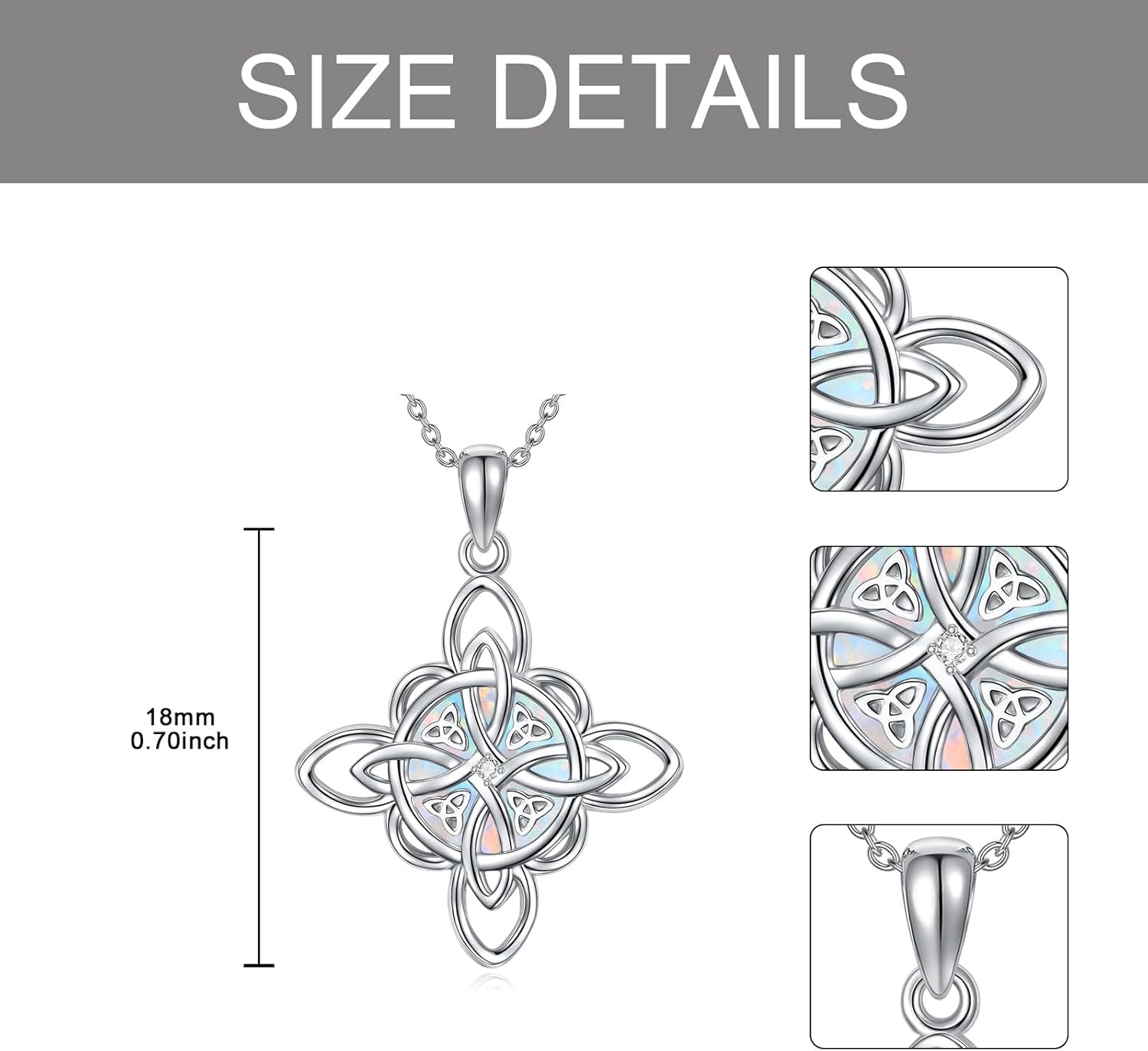 Witches Knot Necklace, Celtic Knot Pendant with Triquetra Trinity Irish Necklaces for Women - Image 4