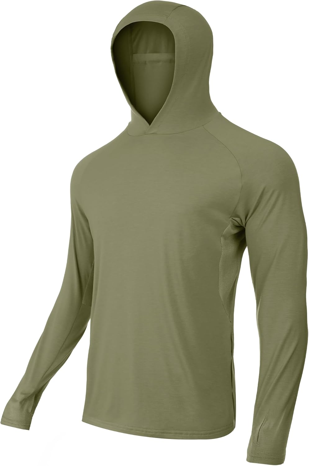 BAMBOO COOL Men's UPF 50+ Sun Protection Hoodies Breathable and Lightweight Long Sleeve SPF Fishing Thumbhole Shirts Hooded