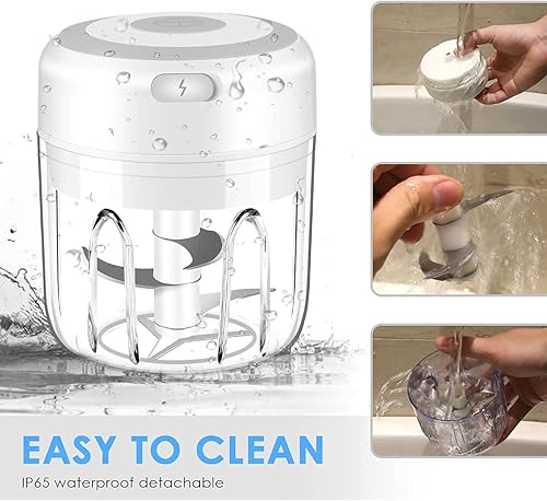 Miniatura 5 de Mini picadora eléctrica de ajo, procesador de alimentos portátil, picadora de cebolla, picadora de carne inalámbrica con carga USB para verduras,