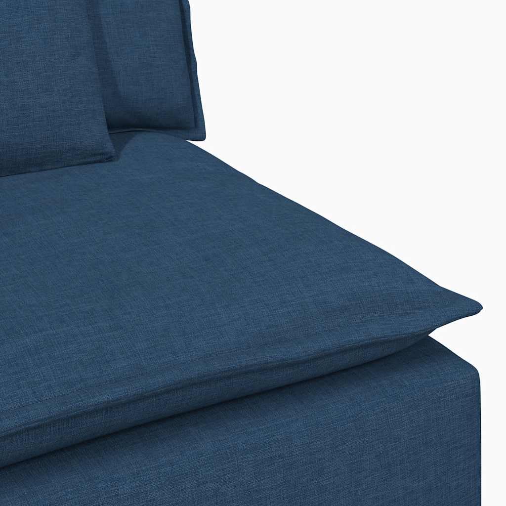 Sofá modular azul con cojín, tapizado de tela y marco de metal, 324 x 105 x 64 cm, sofá de 3 piezas con reposabrazos, versátil para salón y zona de invitados