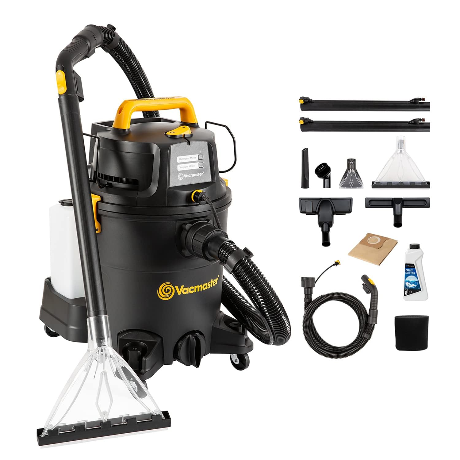 Vacmaster VK1323PFR 1300W 23L 3-in-1 Aspirapolvere Aspira, Lava & Asciuga, Pulisce Pavimenti & Tappeti,Aspirapolvere a bidone e a traino