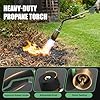 Propane Torch Weed Burner Heavy Duty-340,000 BTU Weed Torch with 2 Extension Modes, Piezo Trigger(Self Igniting)&12.5ft Hose, Multi-Fuel Compatible(1lb-100lb) for Weeds, Ice Melting, Roofing, Green