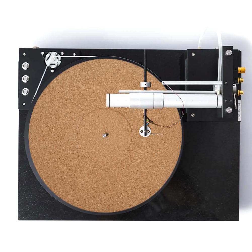 Joyzan Alfombrilla Corcho Tocadiscos, Plataforma de Récord Reproductor Antideslizante Antiestático Una Actualización Esencial Deslizante Universal Disco AudióFilo para Registro Vinilo 12 Pulgadas