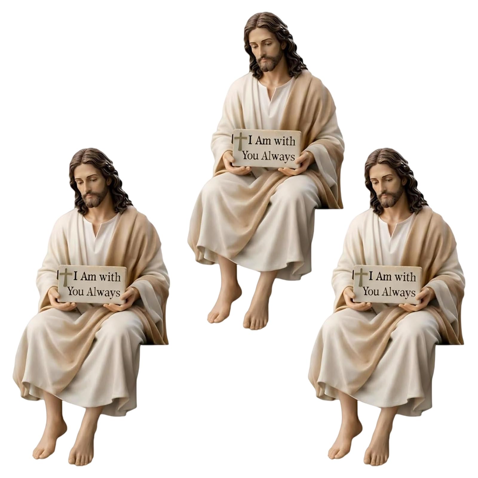 Jazuaiao Inspirational Holy Statue with Hand Painted Detail Resin Desk Companionship Figurine Ornament Religious Gift Religious Home Decors