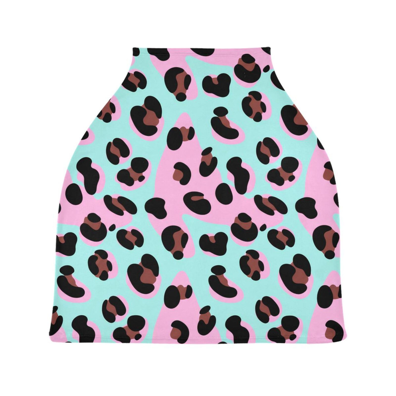 Nesatuwa Baby Car Seat Cover Beautiful Leopard Print Breastfeeding Covers Stretchy Breathable Multi-Use Cover Carseat Canopy for Girls and Boys