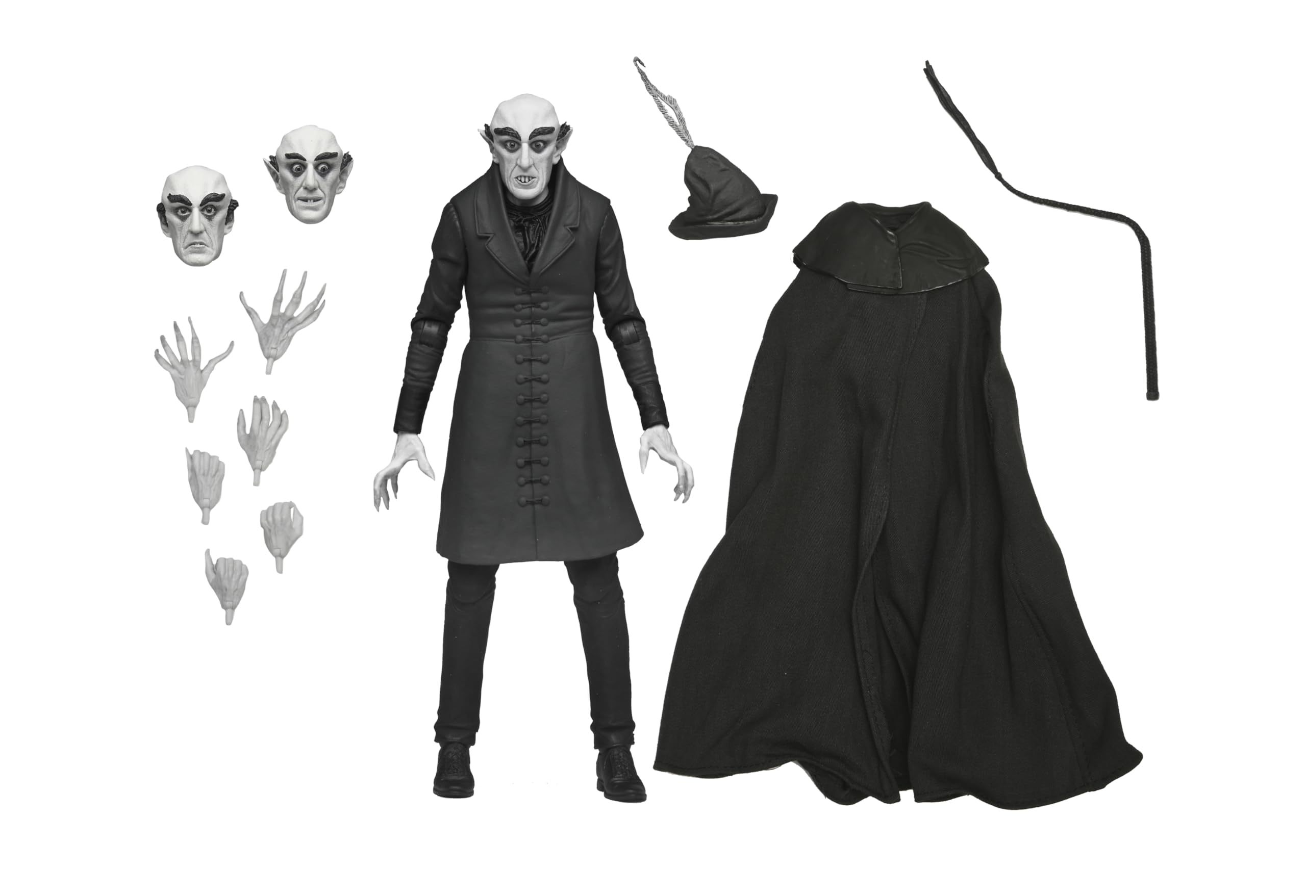 NECA Nosferatu- Figura de acción a Escala de 7 Pulgadas - Ultimate Count Orlok (B&W) | Nosferatu - Figura de acción Ultimate de 7 pulgadas - Count Orlok en blanco y negro