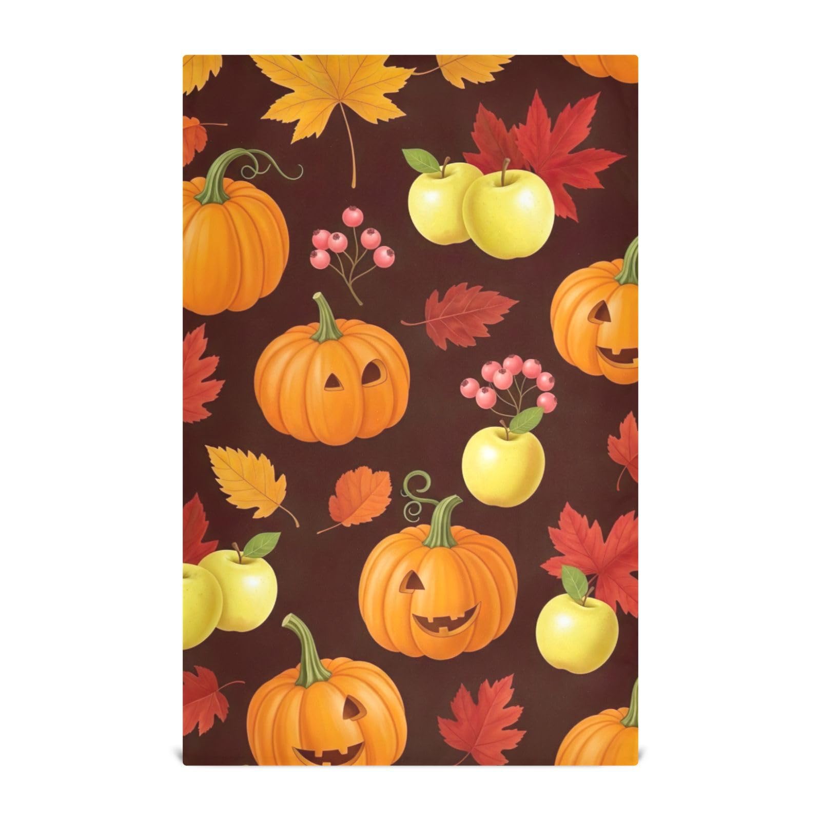 Torchons de cuisine orange citrouille automne lot de 6 essuie-mains en coton 71x45 cm
